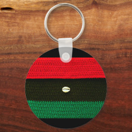 Cowrie Muschel Red Black und Green Crochet Print o Schlüsselanhänger