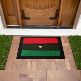 Cowrie-Muschel und Red Black Green Crochet Print a Fußmatte