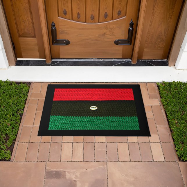 Cowrie-Muschel und Red Black Green Crochet Print a Fußmatte (Außenbereich)