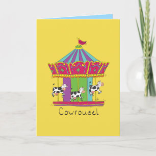 Cowrousel - Carrousel de vache drôle Carte de voeu