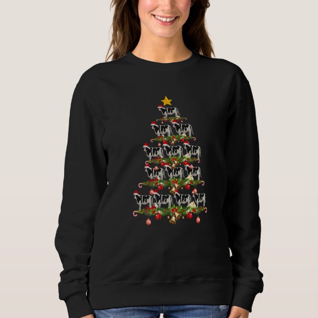 Cows Christmas Tree Cow Xmas Ornaments Sweatshirt (Vorderseite)