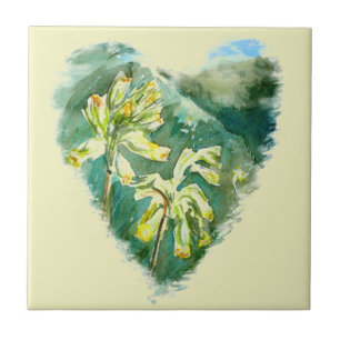 Cowslip Primula Herz Fliese