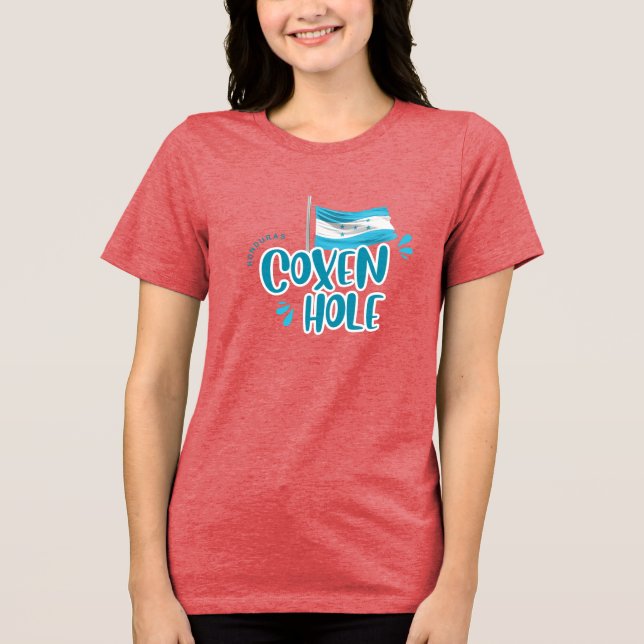 Coxen Hole with Honduras Flag Tri-Blend Shirt (Vorderseite)