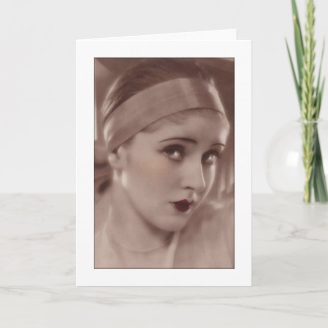 Coy Beauty aus der Zeit des Dekos Karte (Vorderseite)