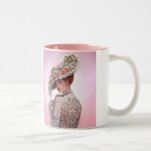 Coy viktorianische Dame "Betty Lu " Zweifarbige Tasse
