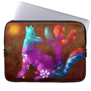 Coyote Abstrakt Art Saguaro Cactus Desert Brown Laptopschutzhülle
