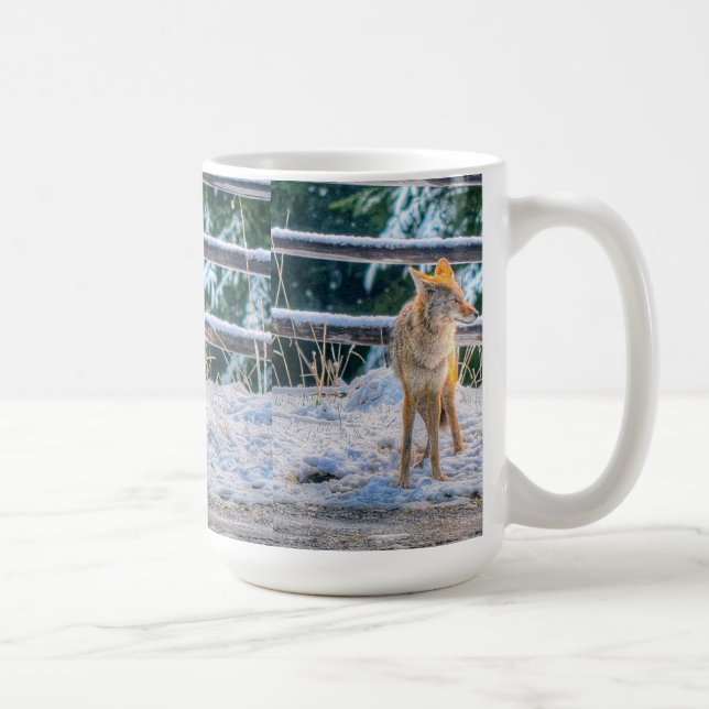 Coyote de Snow Wildlife Nature Coffee Tasse (Rechts)
