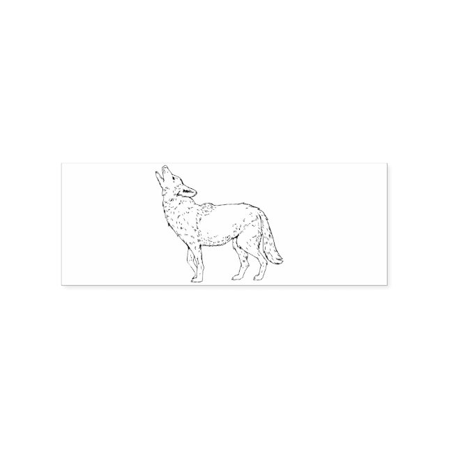 Coyote Howling Thunder_Cove Gummistempel (Prägung)