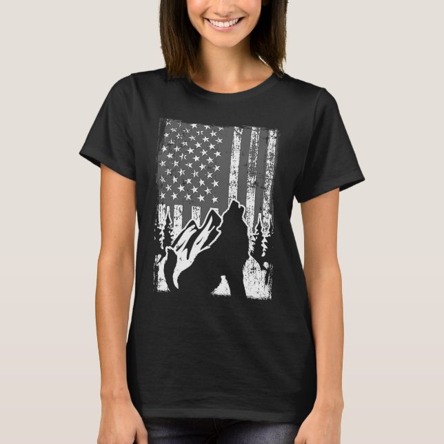 Coyote Hunter US-Flagge Coyote Jagd Coyote Hunter T-Shirt (Vorderseite)