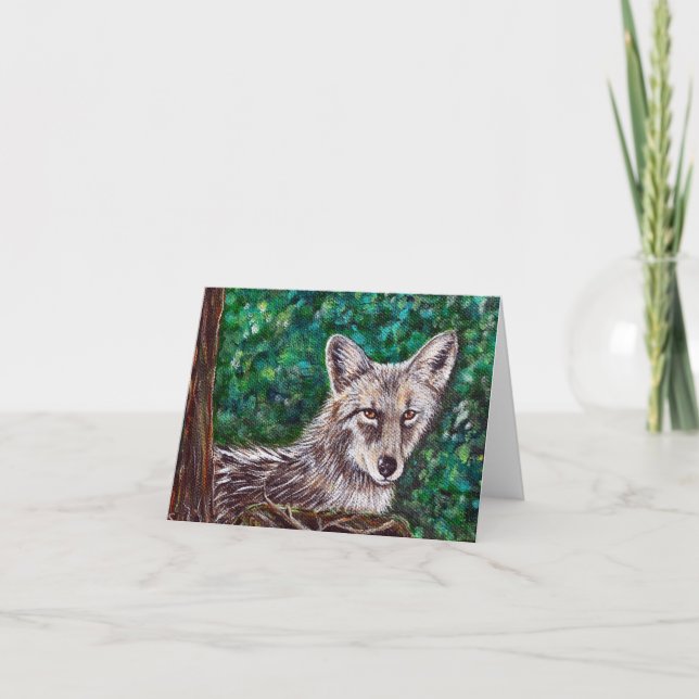 Coyote-Malerei im Hinterhof Karte (Vorderseite)