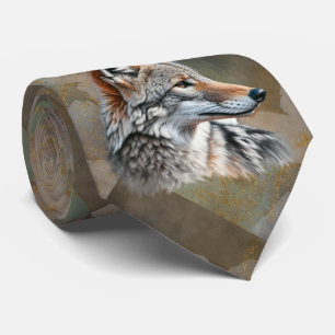Coyote-Muster-Stammes- Schwarz-Grau-Braun-Tönungen Krawatte