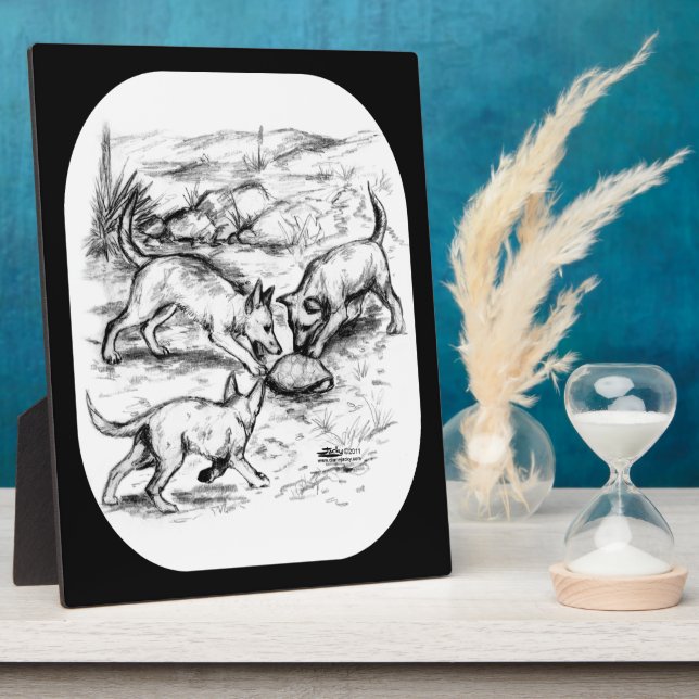 Coyote Pups Fotoplatte (Seite)