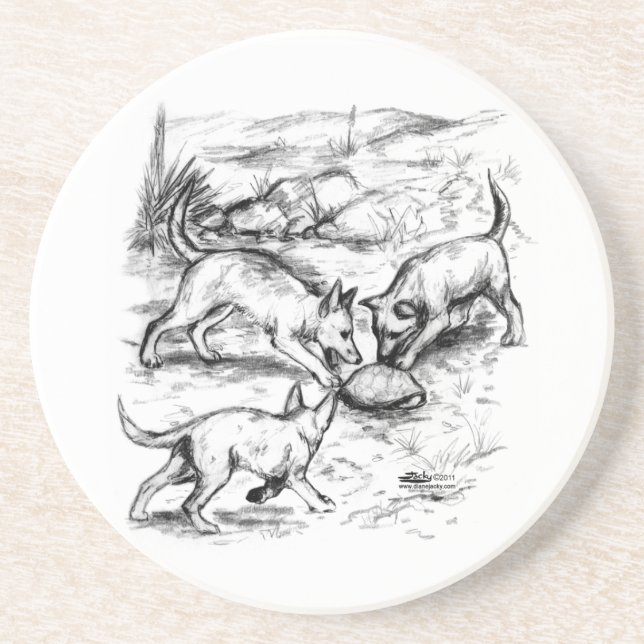 Coyote Pups Getränkeuntersetzer (Vorne)