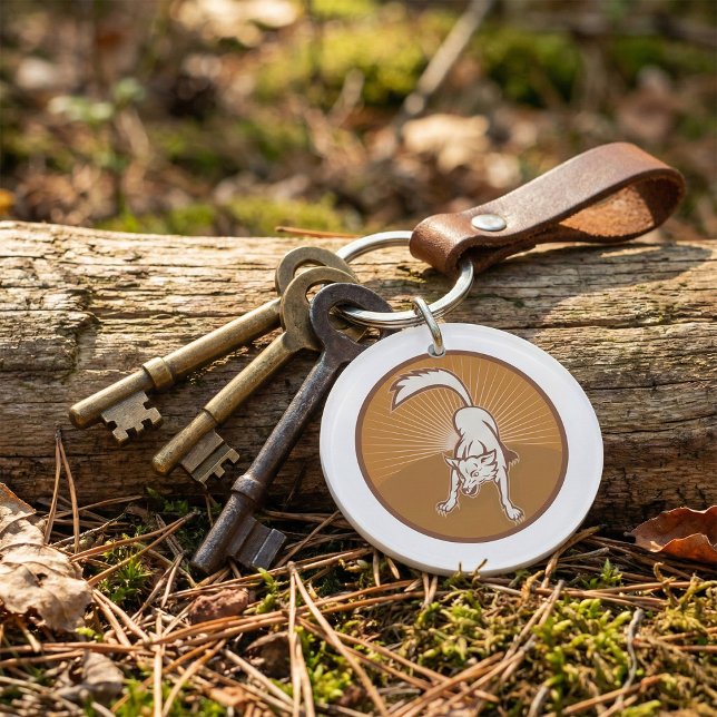 Coyote Retro Sunset Vintag Wilderness Schlüsselanhänger (Von Creator hochgeladen)