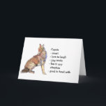 Coyote Totem, Animal Guide Funny Birthday Karte<br><div class="desc">Coyote Totem,  Animal Guide Inspirational and spiritual but funny card is hat perfekt Birthday card for your favorite Coyote person in your life displays all these characteristics.</div>