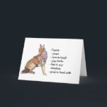 Coyote Totem, Animal Guide Funny Birthday Karte<br><div class="desc">Coyote Totem, Animal Guide Inspirational and spiritual but funny card is hat perfekt Birthday card for your favorite Coyote person in your life displays all these characteristics.</div>