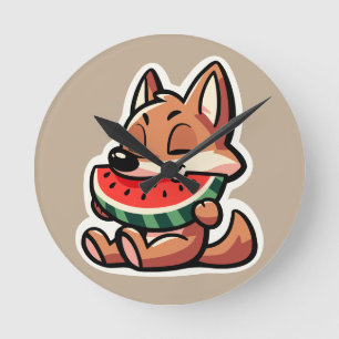 Coyote Watermelon Runde Wanduhr