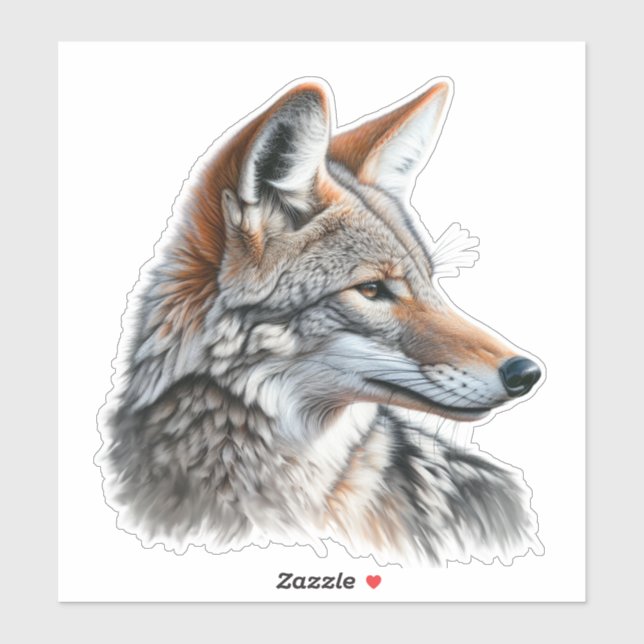 Coyote Wildlife Wild Animal Aufkleber (Blatt)