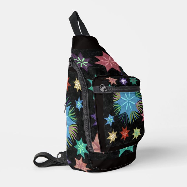 CozmicninjaStar auf einer Tragetasche Crossbody Bag (Linke Seite)
