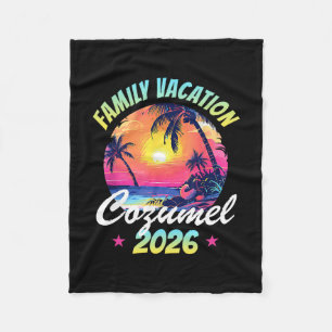 Cozumel 2026 Familienurlaub Throwback Retro Strand Fleecedecke