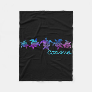 Cozumel Beach Design _ Tribal Turtle Gift Fleecedecke
