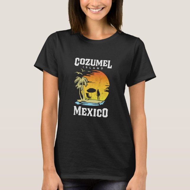 Cozumel Mexico Beaches Retro Cool Distressed Graph T-Shirt (Vorderseite)
