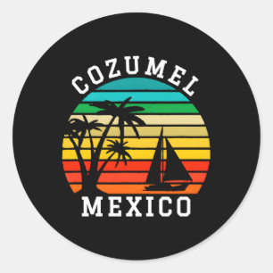 Cozumel Mexico Familienurlaub Runder Aufkleber