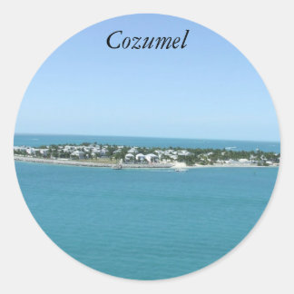 Cozumel Mexico Island, Blue Water Runder Aufkleber