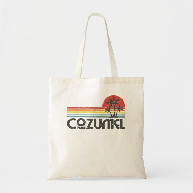 Cozumel Mexico - Mexicanisches Beach Retro Sunset  Tragetasche (Vorne)