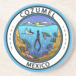 Cozumel Mexico Scuba Abzeichen Getränkeuntersetzer<br><div class="desc">Cozumel Vektorgrafik Design. Eine mexikanische Insel im Karibischen Meer,  ein beliebter Kreuzfahrtschiffhafen,  bekannt für sein Tauchen.</div>