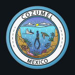 Cozumel Mexico Scuba Abzeichen Magnet<br><div class="desc">Cozumel Vektorgrafik Design. Eine mexikanische Insel im Karibischen Meer,  ein beliebter Kreuzfahrtschiffhafen,  bekannt für sein Tauchen.</div>