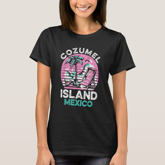 Cozumel Mexico Strände Retro Cool Abgenutzt Grafik T-Shirt (Vorderseite)