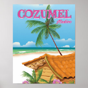 Cozumel Mexico Vintage Reiseplakat Poster
