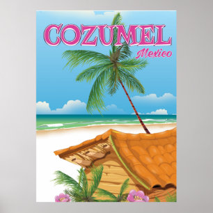 Cozumel Mexico Vintage Reiseplakat Poster
