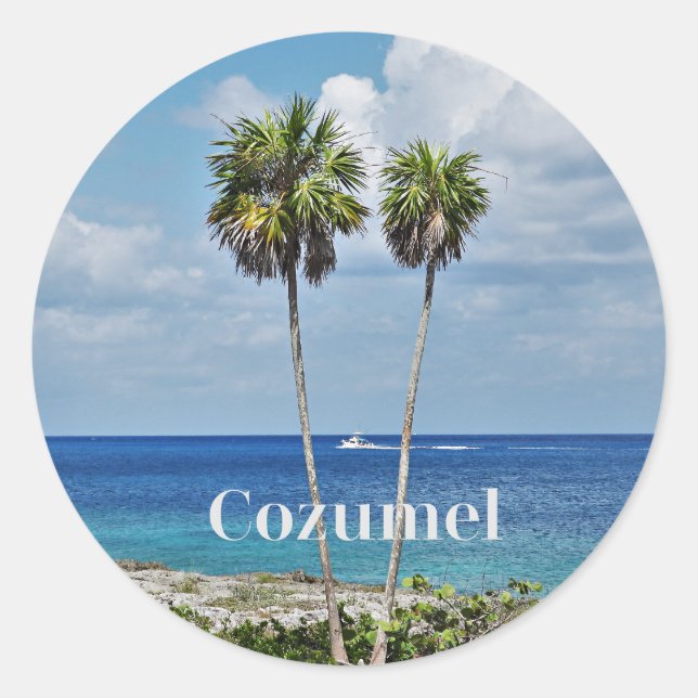 Cozumel, mexikanische Insel, Runder Aufkleber (Vorderseite)