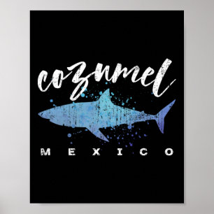 Cozumel Mexiko Hai-Tauchurlaub Spring Break Ferien Poster
