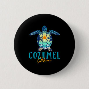 Cozumel Mexiko Meeresschildkröte Palme Sonnenunter Button