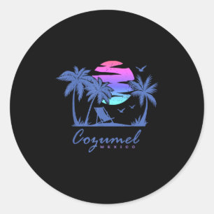 Cozumel Mexiko Strandurlaub Frühlingsferien Hochze Runder Aufkleber