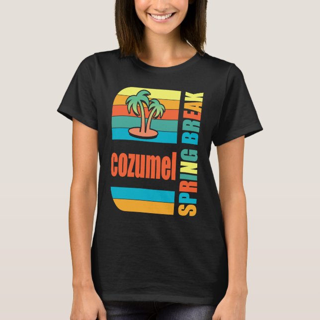 Cozumel Spring Break High School Retro Beach Graph T-Shirt (Vorderseite)