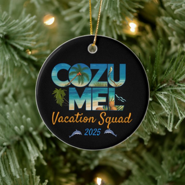 Cozumel Vacation 2025 Tropical Erlebnis Keramik Ornament (Baum)