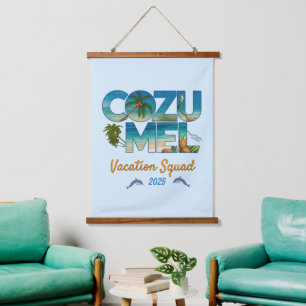 Cozumel Vacation 2025 Tropical Erlebnis Wandteppich Mit Holzrahmen