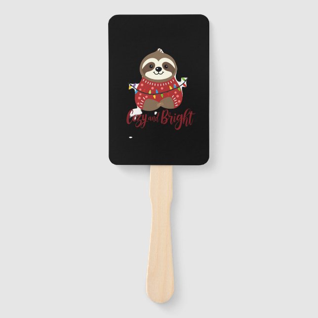 Cozy And Bright Sloth Christmas Lights (1) Fächer (Vorderseite)