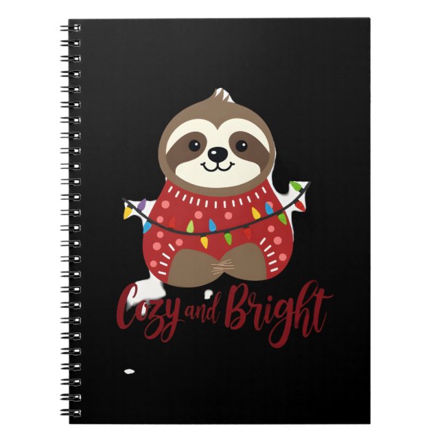 Cozy And Bright Sloth Christmas Lights (1) Notizblock (Vorderseite)