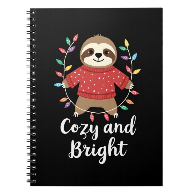 Cozy And Bright Sloth Christmas Lights (3) Notizblock (Vorderseite)