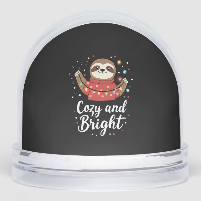 Cozy And Bright Sloth Christmas Lights (4) Schneekugeln (Vorderseite)
