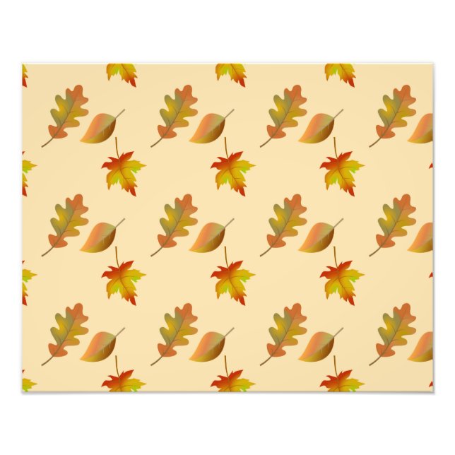 Cozy autumn maple leaves oak leaves fotodruck (Vorne)