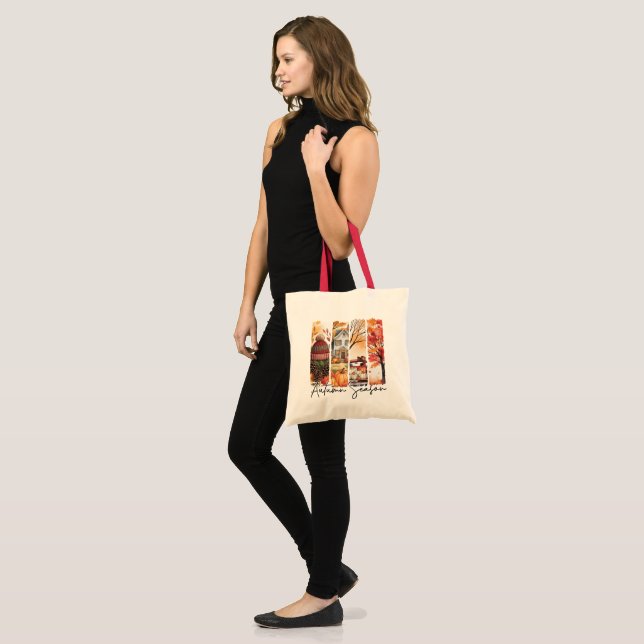 Cozy Autumn Season Brushstroke Tragetasche (Vorderseite (Model))