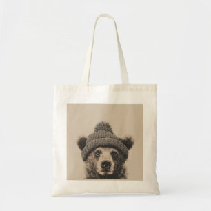 Cozy Bär in Beanie - Süßes Wintertier Tragetasche