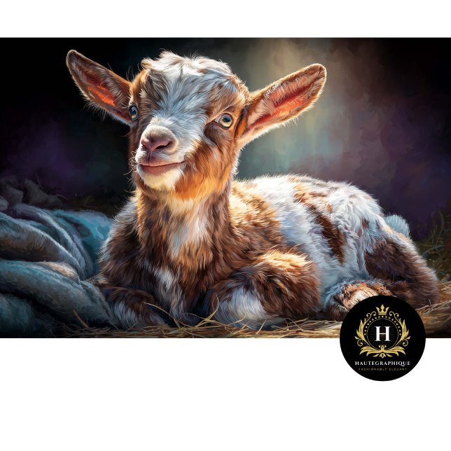 Cozy Barn Baby Goat Portrait Seidenpapier (Von Creator hochgeladen)