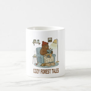 Cozy Bear liest 'Waldgeschichten' mit süßem Schläf Kaffeetasse